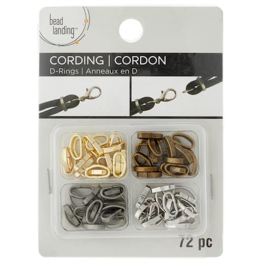 12 Packs: 72 ct. (864 total) Cording D-Rings by Bead Landing&#x2122;